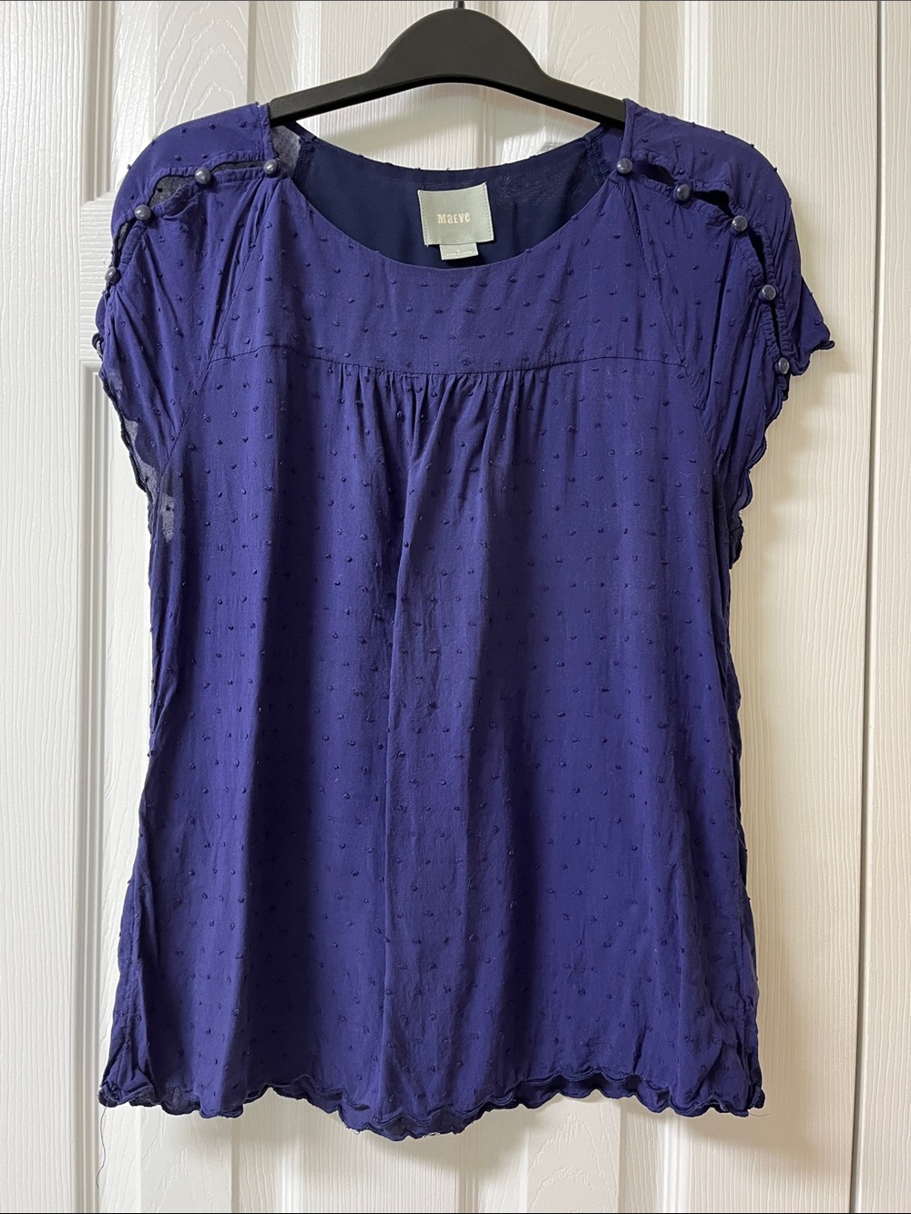 Anthropologie Maeve clip dot blouse